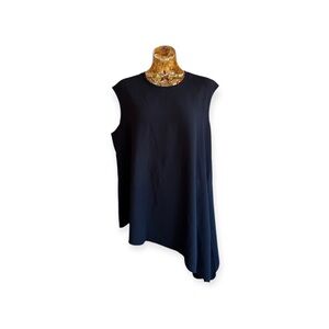 Anne Klein sleeveless blouse top asymmetrical plus size 1X